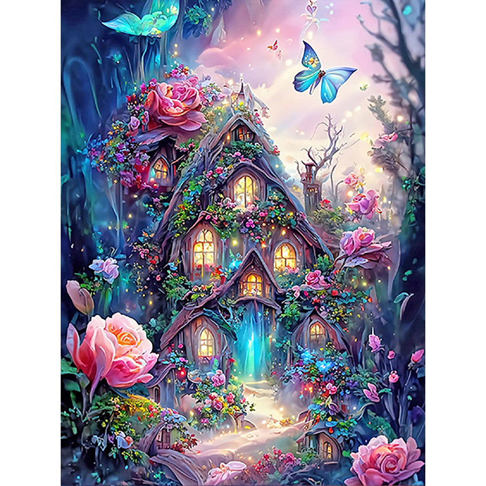 Diamond Painting - Full Round - Jungle Flower House (30*40CM)