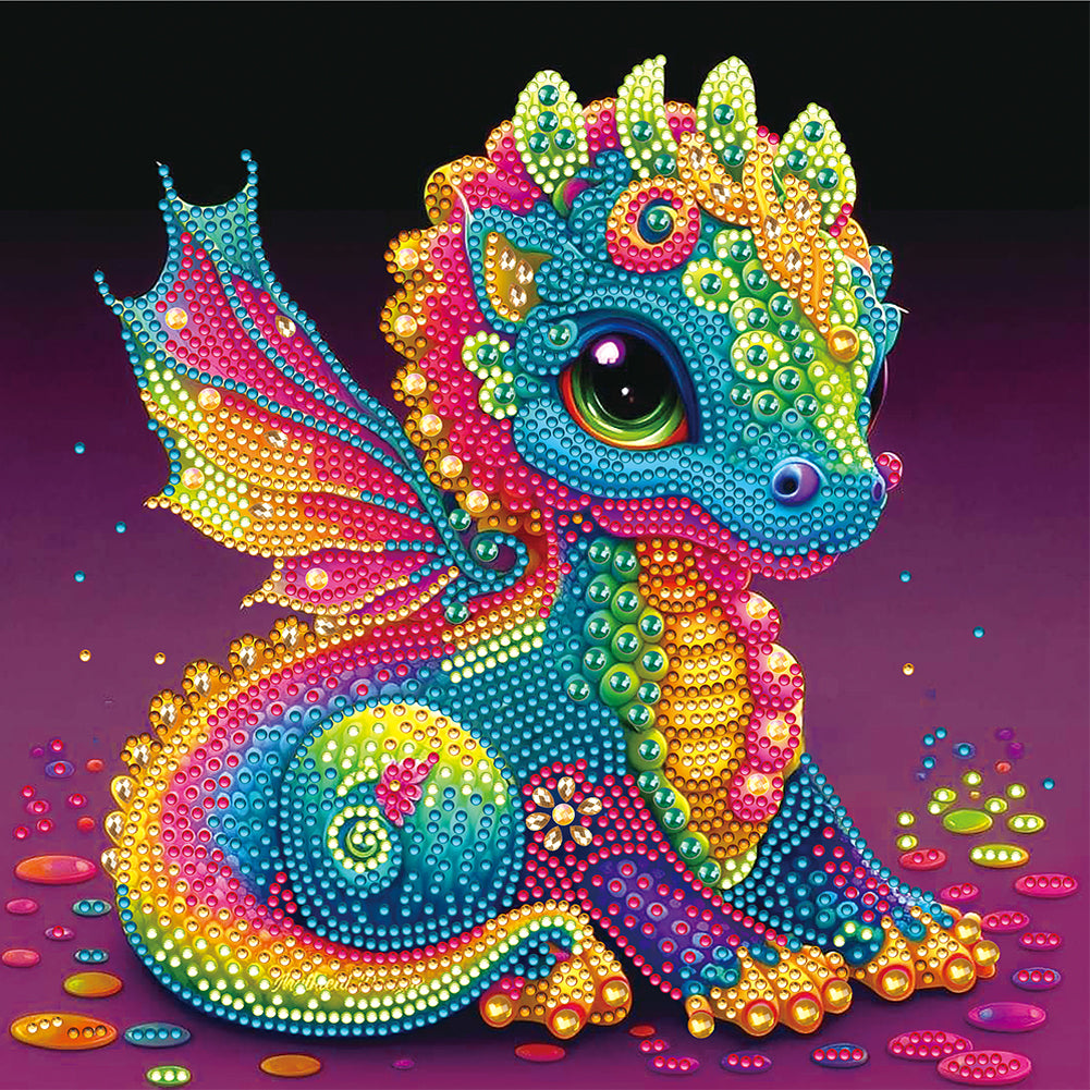 Diamond Painting - Partial Special Shaped - baby dragon (30*30CM)