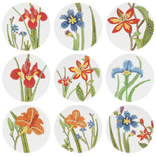 Load image into Gallery viewer, 9pcs DIY Anti Slip Coasters Stackable Creative for Tabletop Protection (Flower)
