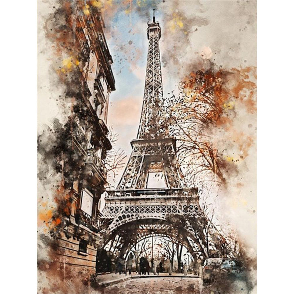 Diamond Painting - Full Round - Ink style places of interest (30*40CM)