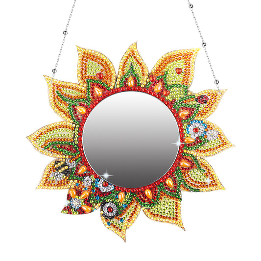 DIY Compact Mirror Paint by Number Kits Hanging Flower Home Decor (Y1161)