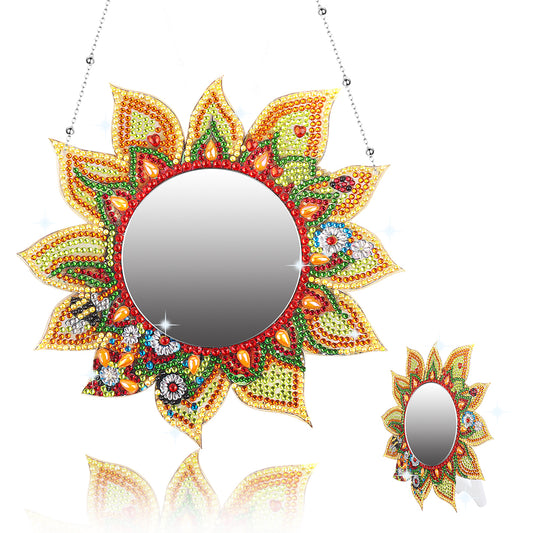 DIY Compact Mirror Paint by Number Kits Hanging Flower Home Decor (Y1161)