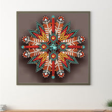 Load image into Gallery viewer, Diamond Painting - Partial Special Shaped - Feather Dreamcatcher Mandala (30*30CM)
