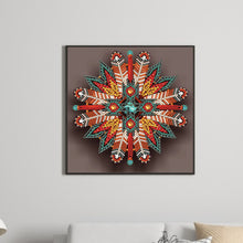 Load image into Gallery viewer, Diamond Painting - Partial Special Shaped - Feather Dreamcatcher Mandala (30*30CM)
