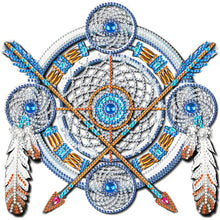 Load image into Gallery viewer, Diamond Painting - Partial Special Shaped - Feather Dreamcatcher Mandala (30*30CM)
