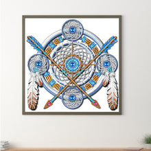 Load image into Gallery viewer, Diamond Painting - Partial Special Shaped - Feather Dreamcatcher Mandala (30*30CM)
