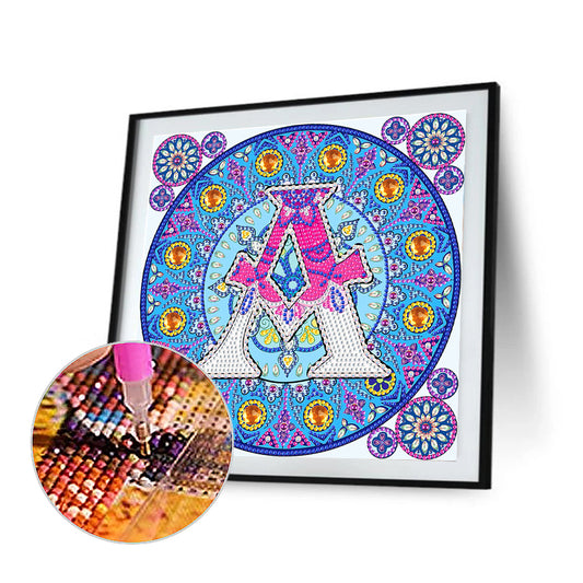 Diamond Painting - Partial Special Shaped - A letter mandala (30*30CM)