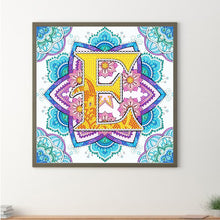 Load image into Gallery viewer, Diamond Painting - Partial Special Shaped - E letter mandala (30*30CM)
