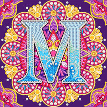 Load image into Gallery viewer, Diamond Painting - Partial Special Shaped - M letter mandala (30*30CM)
