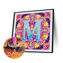 Load image into Gallery viewer, Diamond Painting - Partial Special Shaped - M letter mandala (30*30CM)
