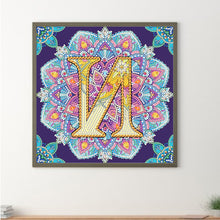 Load image into Gallery viewer, Diamond Painting - Partial Special Shaped - N letter mandala (30*30CM)
