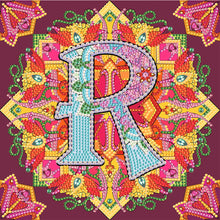 Load image into Gallery viewer, Diamond Painting - Partial Special Shaped - R letter mandala (30*30CM)
