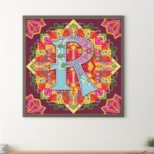 Load image into Gallery viewer, Diamond Painting - Partial Special Shaped - R letter mandala (30*30CM)
