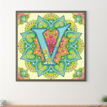 Load image into Gallery viewer, Diamond Painting - Partial Special Shaped - V letter mandala (30*30CM)
