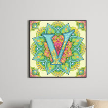 Load image into Gallery viewer, Diamond Painting - Partial Special Shaped - V letter mandala (30*30CM)
