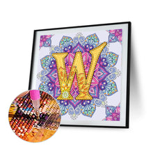 Load image into Gallery viewer, Diamond Painting - Partial Special Shaped - W letter mandala (30*30CM)
