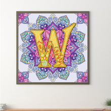 Load image into Gallery viewer, Diamond Painting - Partial Special Shaped - W letter mandala (30*30CM)
