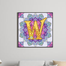 Load image into Gallery viewer, Diamond Painting - Partial Special Shaped - W letter mandala (30*30CM)
