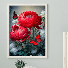 Load image into Gallery viewer, Diamond Painting - Full Round - Butterfly peony (30*40CM)

