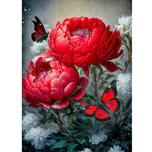 Load image into Gallery viewer, Diamond Painting - Full Round - Butterfly peony (30*40CM)

