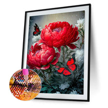 Load image into Gallery viewer, Diamond Painting - Full Round - Butterfly peony (30*40CM)
