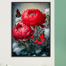 Load image into Gallery viewer, Diamond Painting - Full Round - Butterfly peony (30*40CM)
