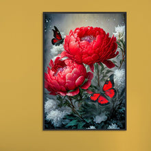 Load image into Gallery viewer, Diamond Painting - Full Round - Butterfly peony (30*40CM)
