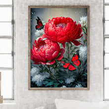 Load image into Gallery viewer, Diamond Painting - Full Round - Butterfly peony (30*40CM)
