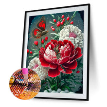Load image into Gallery viewer, Diamond Painting - Full Round - Butterfly peony (30*40CM)
