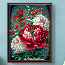 Load image into Gallery viewer, Diamond Painting - Full Round - Butterfly peony (30*40CM)
