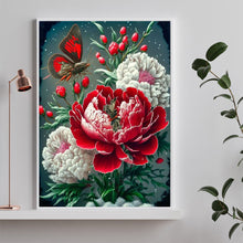 Load image into Gallery viewer, Diamond Painting - Full Round - Butterfly peony (30*40CM)

