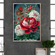 Load image into Gallery viewer, Diamond Painting - Full Round - Butterfly peony (30*40CM)
