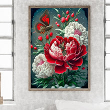 Load image into Gallery viewer, Diamond Painting - Full Round - Butterfly peony (30*40CM)
