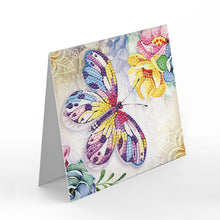 Load image into Gallery viewer, 8pcs Flower Diamond Painting Greeting Card Includes Envelope DIY Postcards
