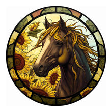 Load image into Gallery viewer, Diamond Painting - Full Round - art window painting sunflower horse (30*30CM)
