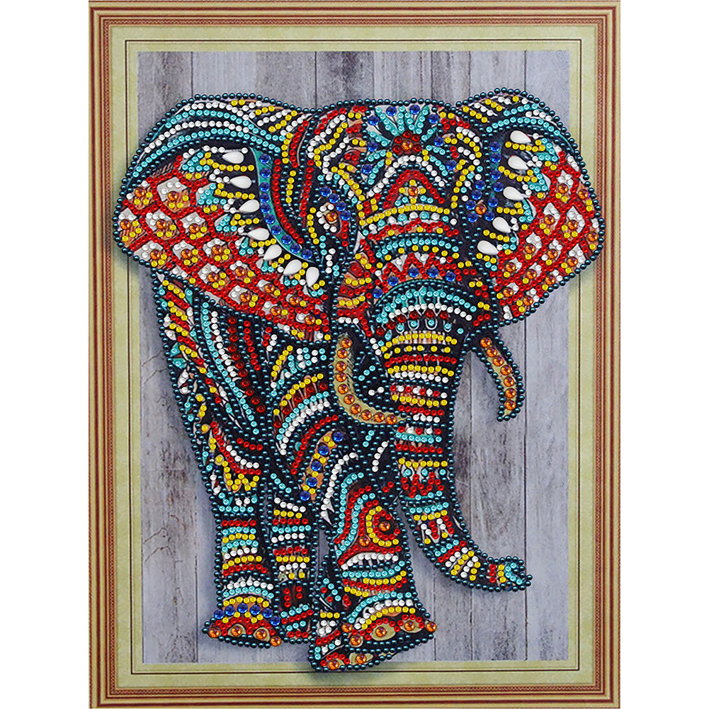 Diamond Painting - Partial Special Shaped - walking elephant (30*40CM)