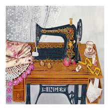 Load image into Gallery viewer, Diamond Painting - Partial Special Shaped - retro nostalgic sewing machine (30*30CM)
