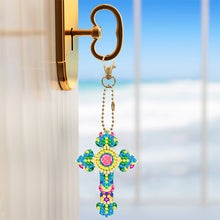 Load image into Gallery viewer, 6pcs Cross Diamond Painting Keychain DIY Diamond Mosaic Kit Bag Pendant
