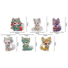 Load image into Gallery viewer, 6pcs Fox Diamond Art Keychains DIY Gem Keychains Point Drill Key Ring (GJ035)
