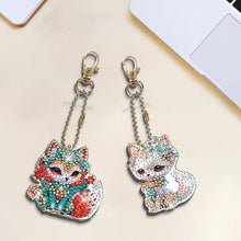 Load image into Gallery viewer, 6pcs Fox Diamond Art Keychains DIY Gem Keychains Point Drill Key Ring (GJ035)
