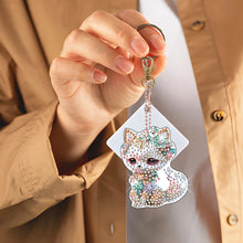Load image into Gallery viewer, 6pcs Fox Diamond Art Keychains DIY Gem Keychains Point Drill Key Ring (GJ035)
