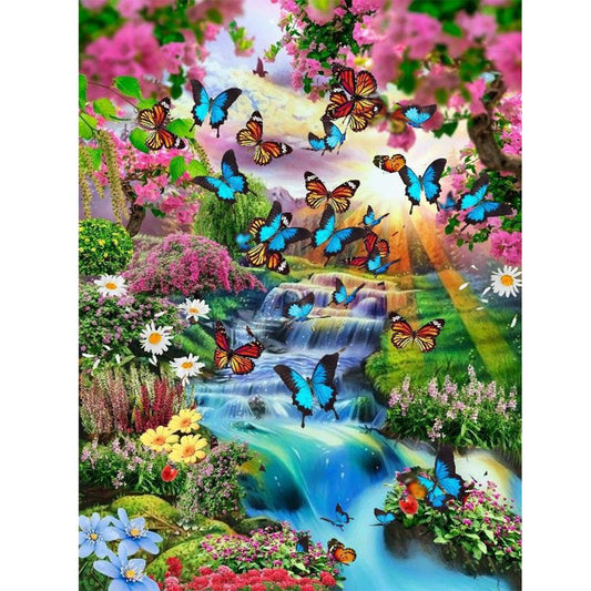 Diamond Painting - Full Round - Butterfly Waterfall (30*40CM)