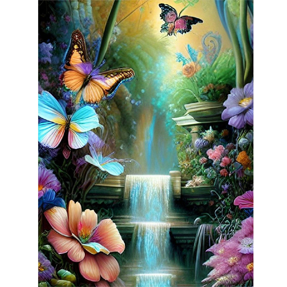 Diamond Painting - Full Round - Butterfly Waterfall (30*40CM)