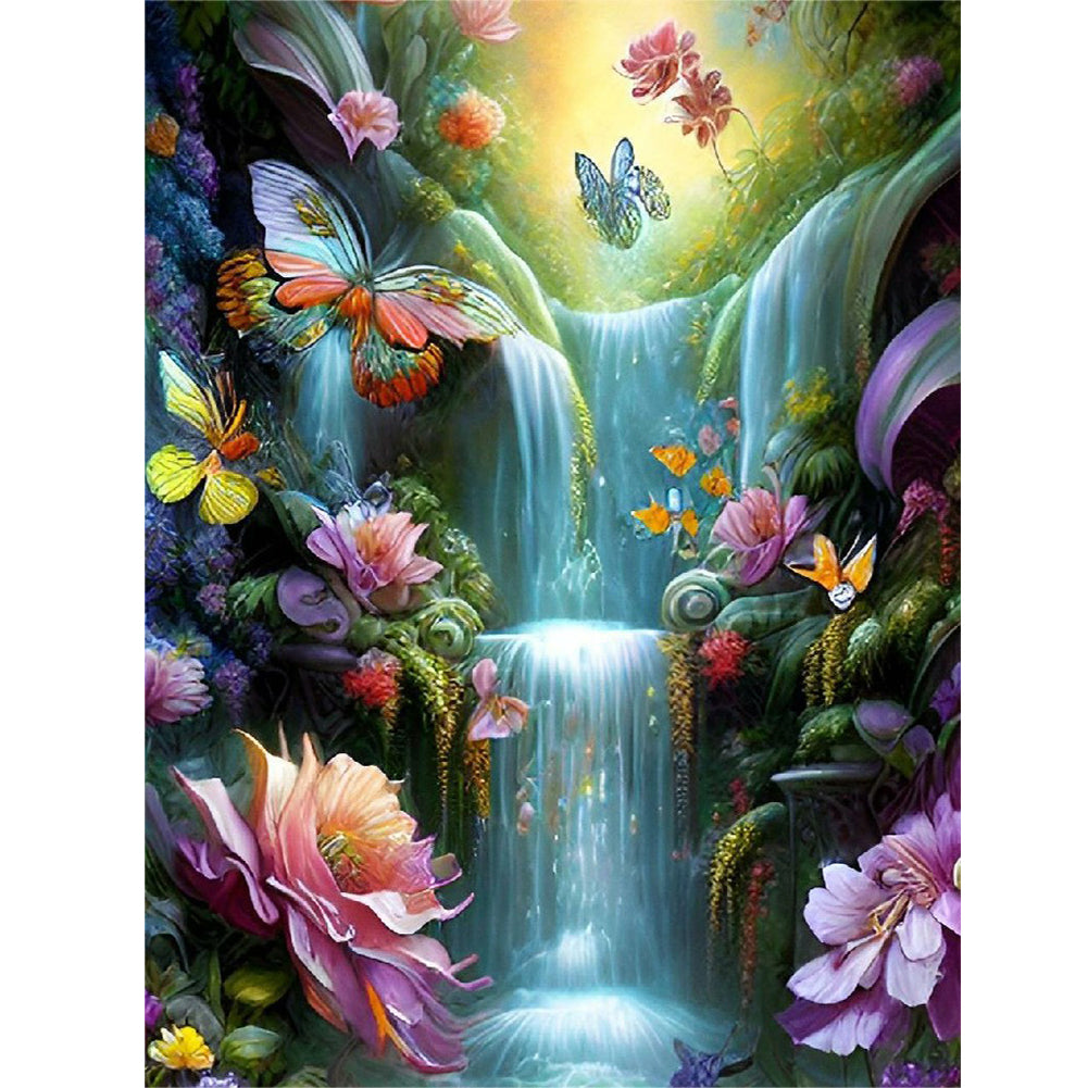 Diamond Painting - Full Round - Butterfly Waterfall (30*40CM)