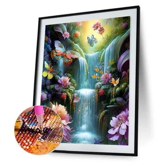 Diamond Painting - Full Round - Butterfly Waterfall (30*40CM)
