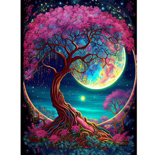 Diamond Painting - Full Round - Moonlight Tree of Life (30*40CM)