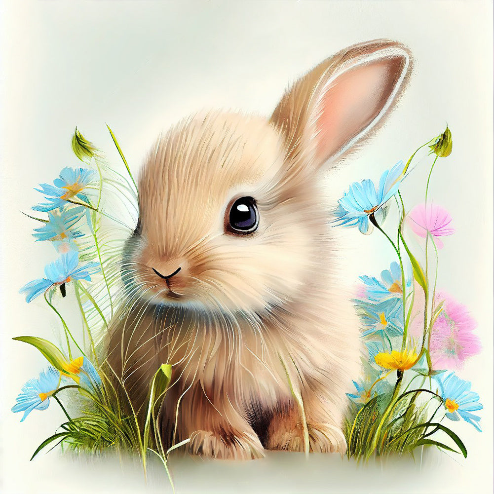 Diamond Painting - Full Round - rabbit in the garden (30*30CM)