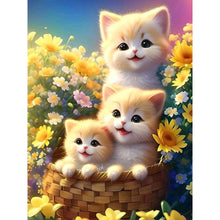Load image into Gallery viewer, Diamond Painting - Full Round - cat in the flowers (30*40CM)
