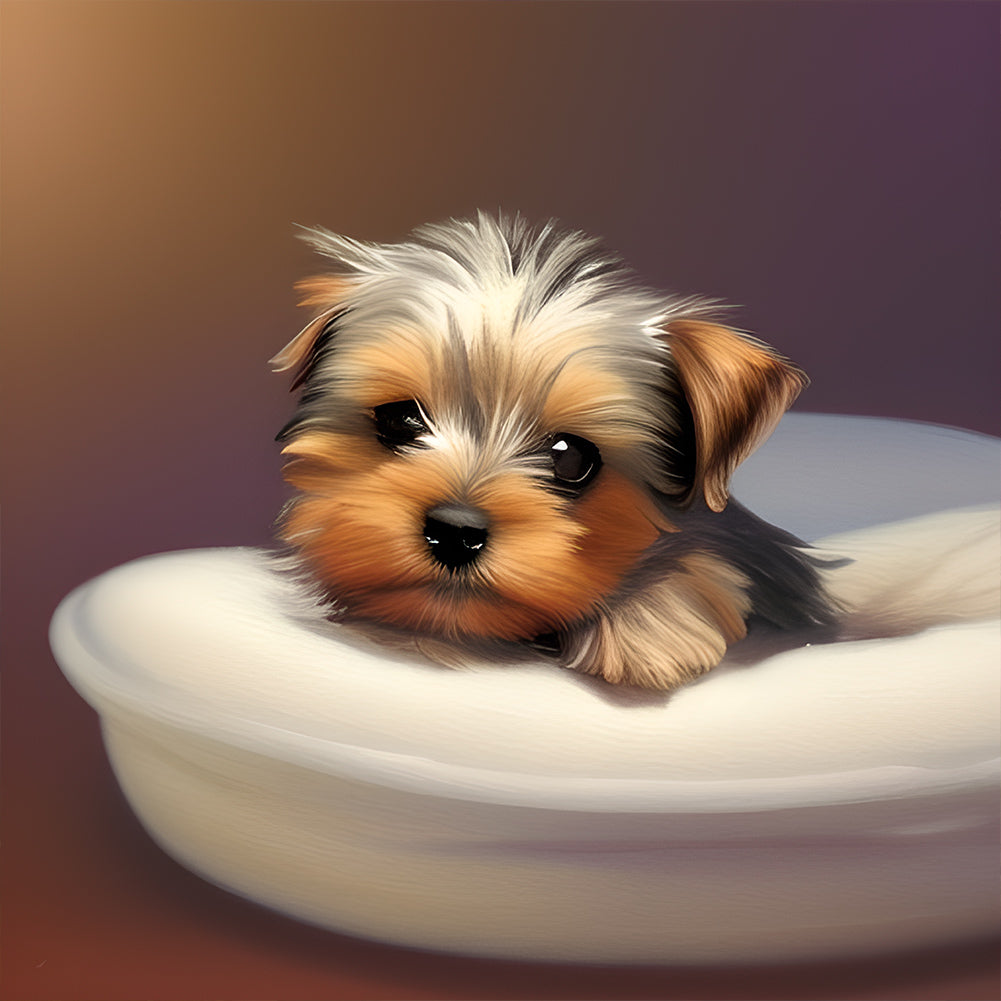 Diamond Painting - Full Round - yorkshire terrier (30*30CM)