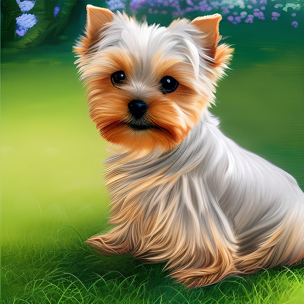 Diamond Painting - Full Round - yorkshire terrier (30*30CM)